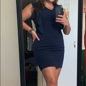 Navy Blue Ruffle Dress